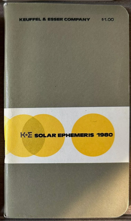 1980 KEUFFEL & ESSER SOLAR EPHEMERIS