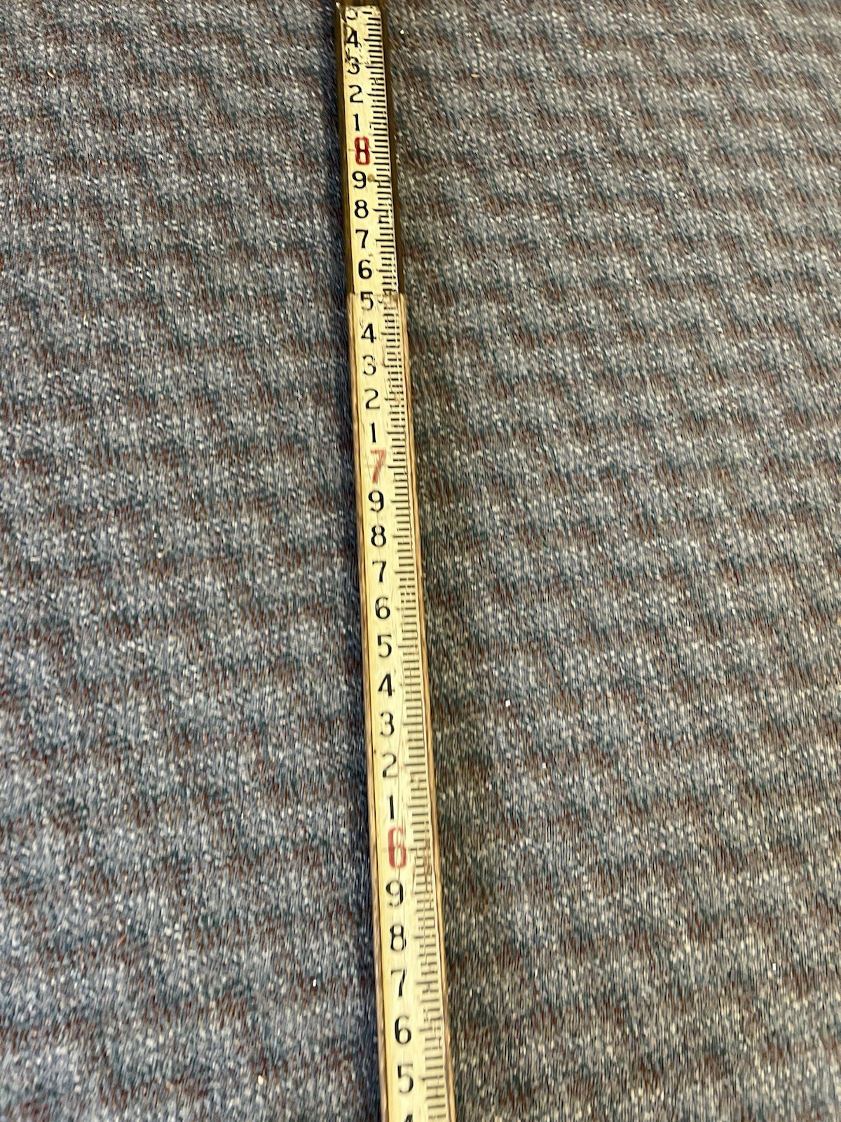 Vintage 12 Ft WOOD MEASURING STICK surveying rod rule wooden story pole brass