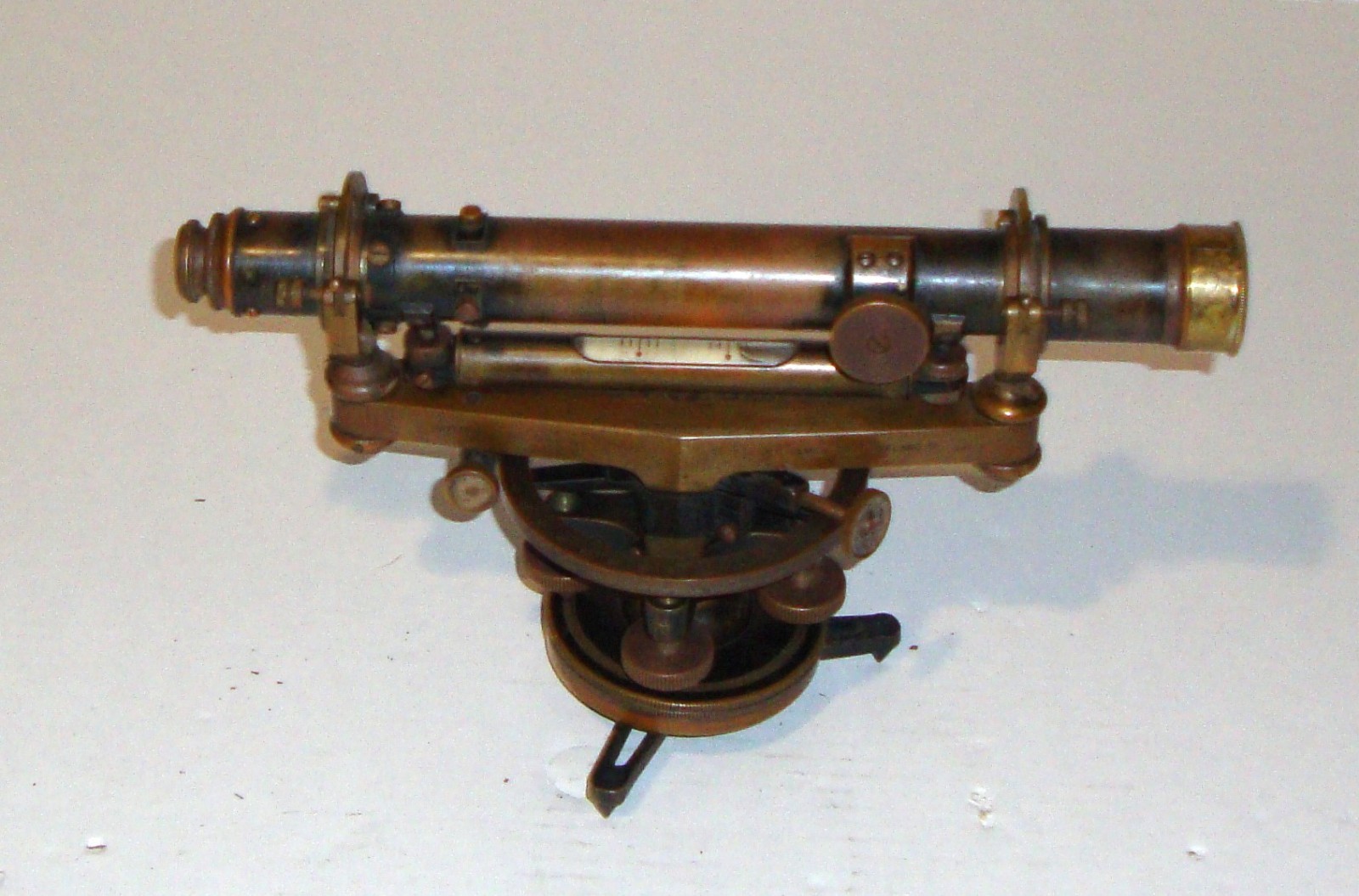 Vintage J.G.Ulmer Co. Surveyor’s Transit Scope Tool + Wood Case – Nice Patina
