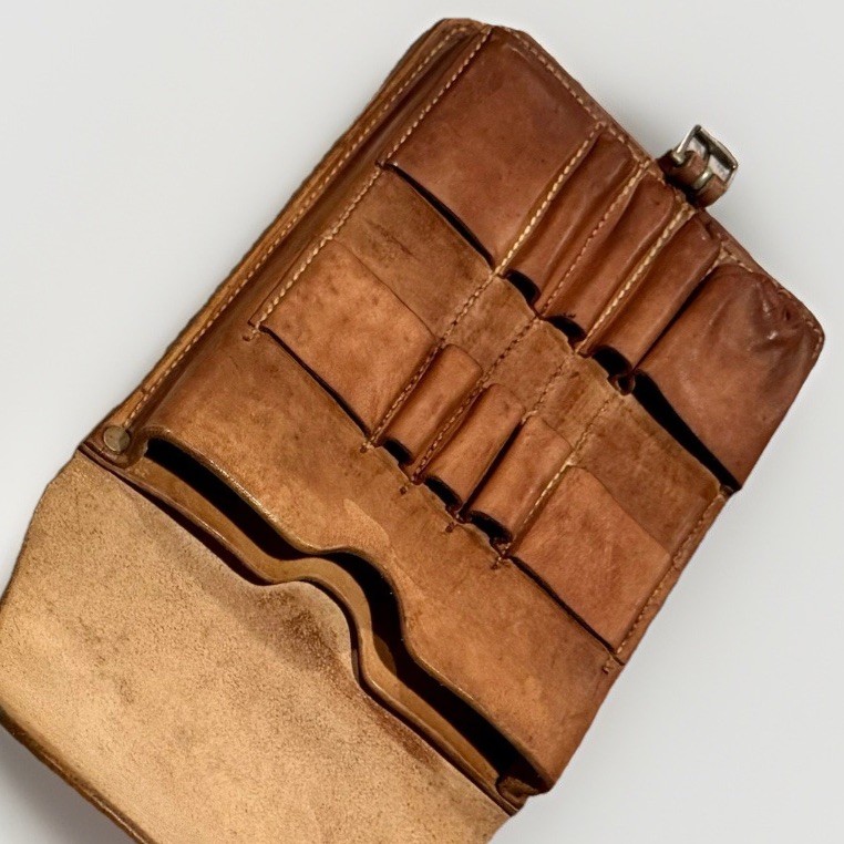 Vintage Roy Gfeller Casemaker Leather Geologist Map Field Case Pen Notebook Case