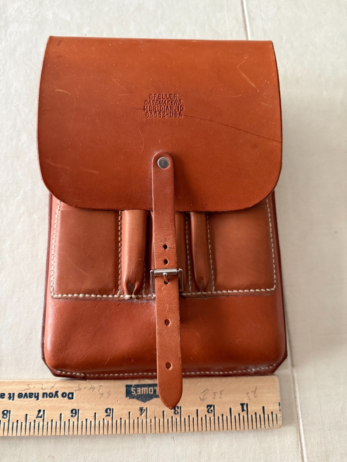 Gfeller Large Leather Field Case Geologist Belt Shoulder Pouch