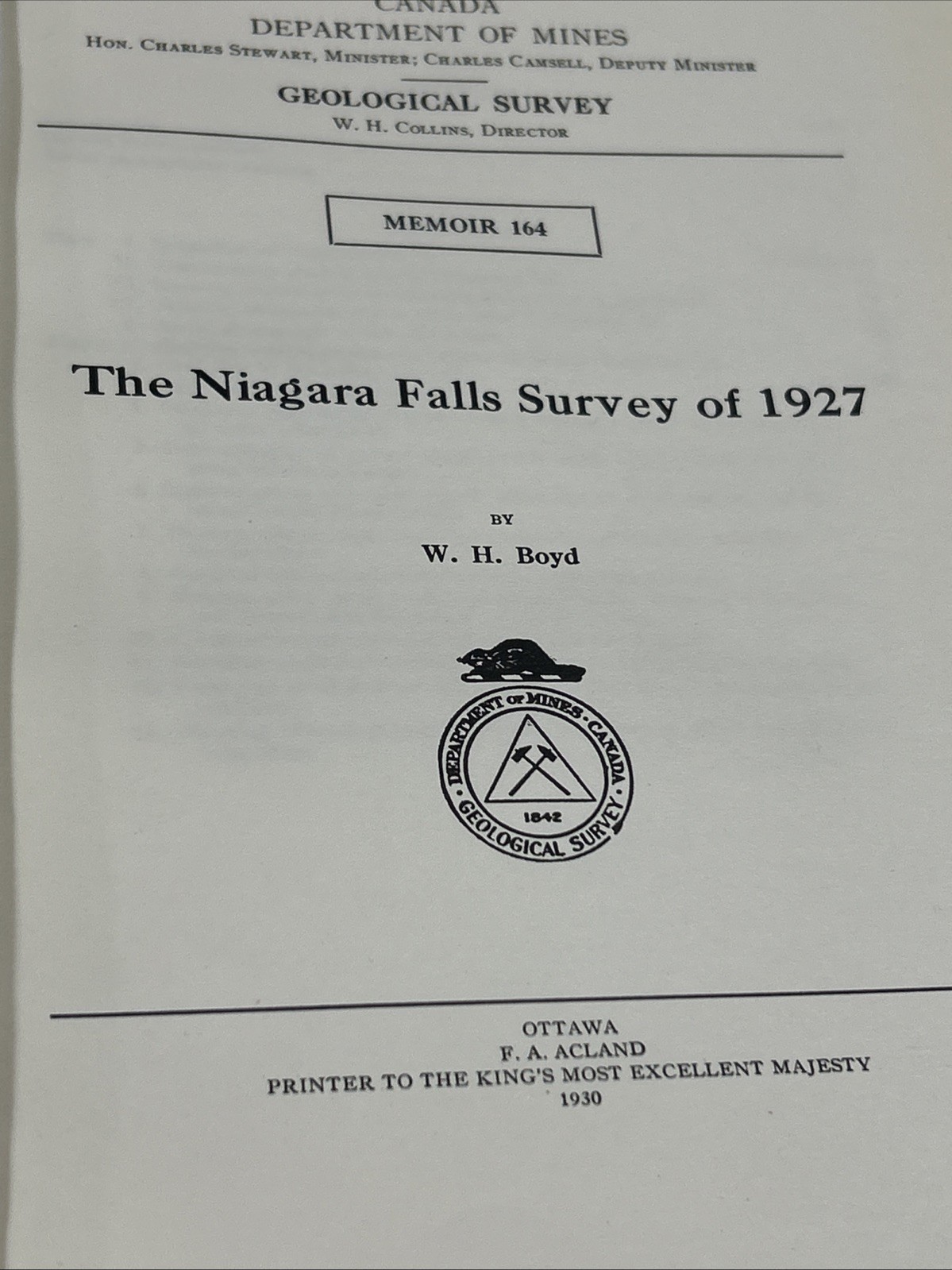 Niagara Falls Survey Of 1927, Photos, Maps And Charts