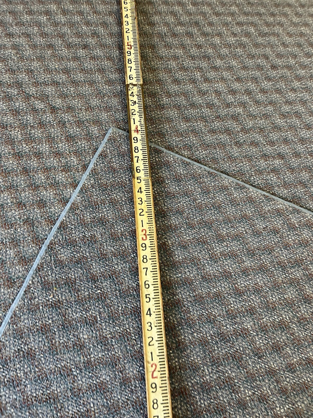 Vintage 12 Ft WOOD MEASURING STICK surveying rod rule wooden story pole brass