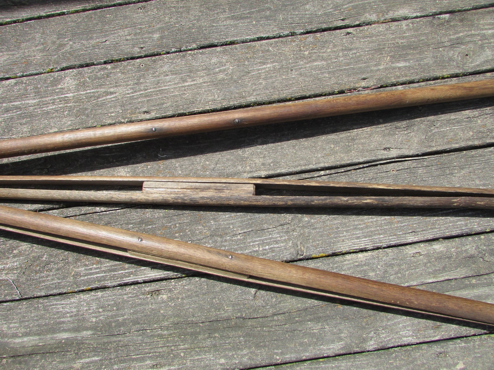 Antique 1920s-40s SURVEYORS 3 Leg TRIPOD & Metal MOUNTING Plate ASH Hardwood 60”