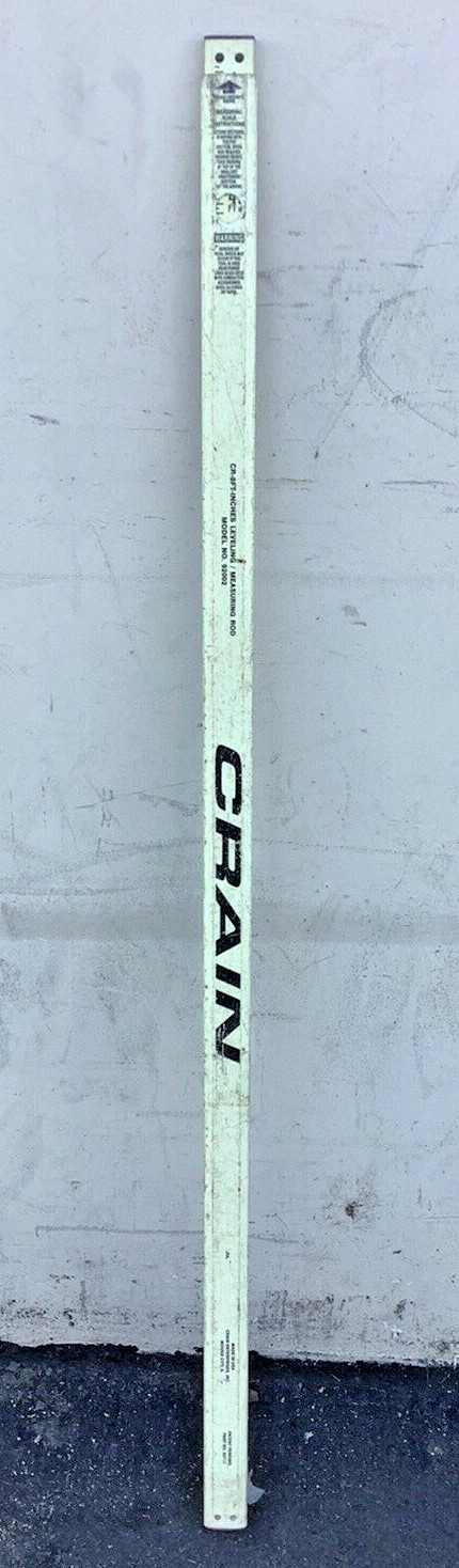 Crain Model 92002 Rectangular Fiberglass 8 Foot Surveying Leveling Rod
