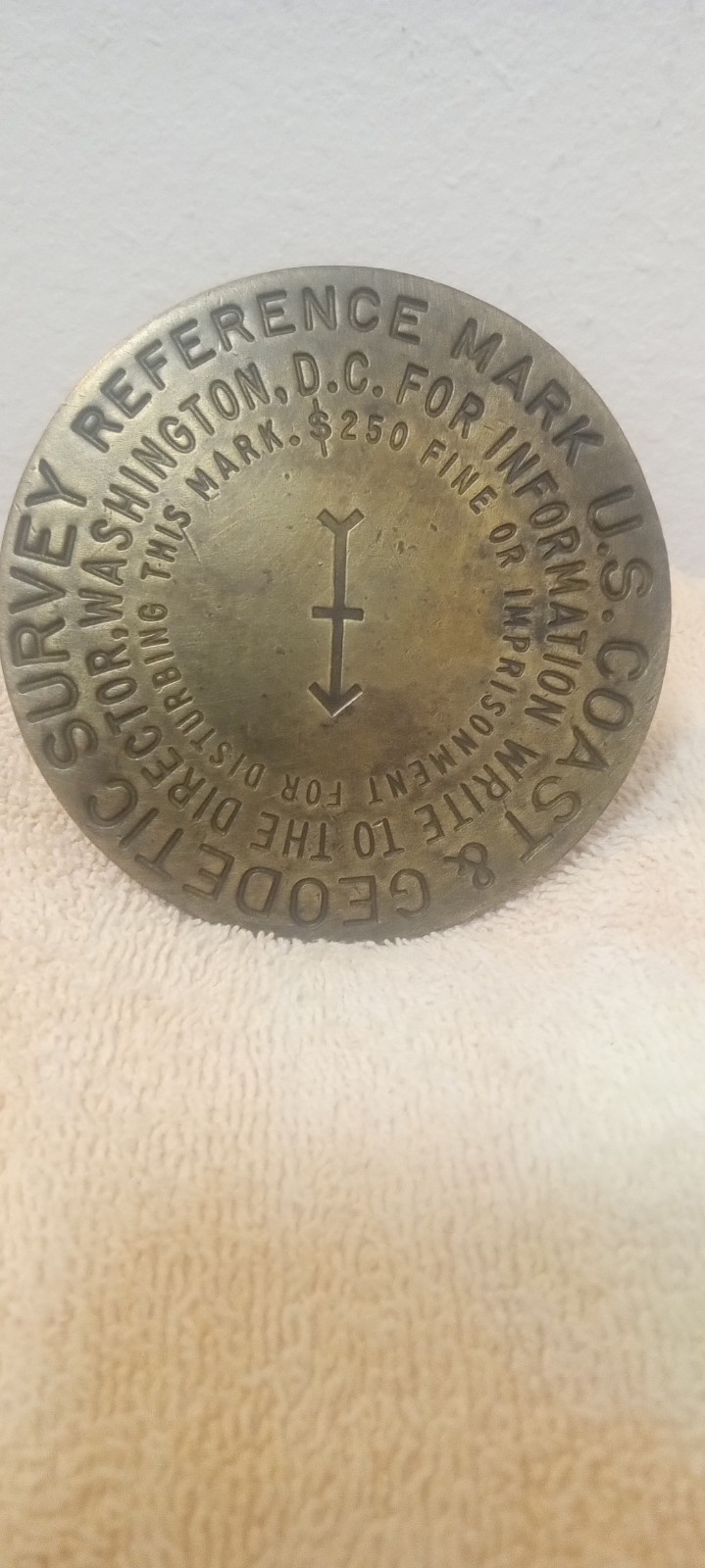 Vintage U S Coast & Geodetic Survey Reference Mark Survey Marker
