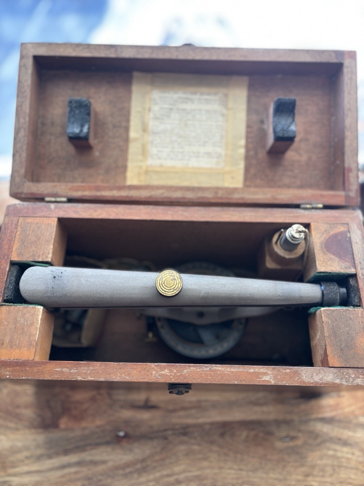Vintage Survey Equipment Berger 190A Transit Level w/Dovetail Wooden Box r2s3