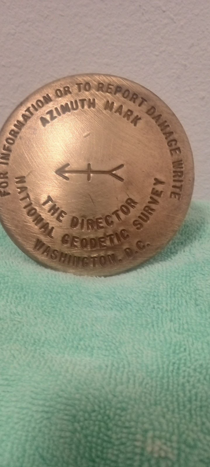 Vintage National Geodetic Survey Azimuth Mark Survey Marker
