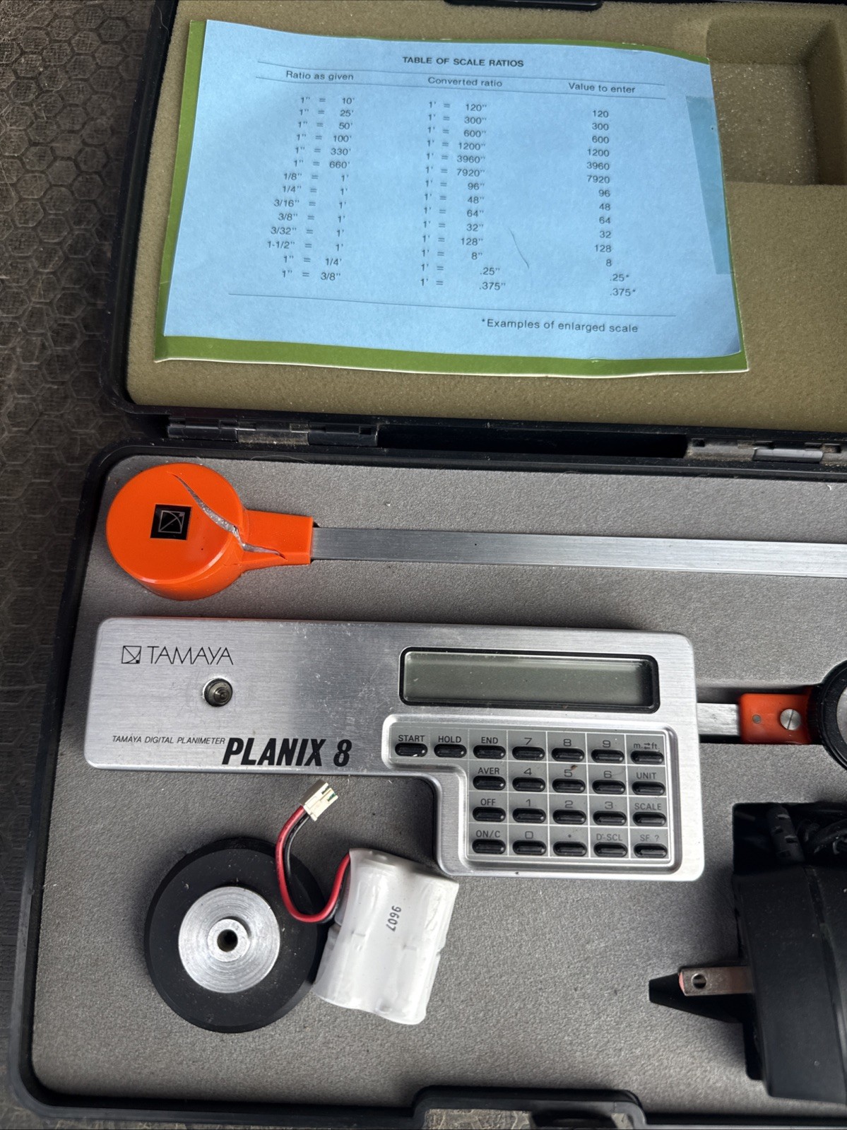Tamaya Lietz Planix 8 Digital Planimeter in Carrying Case w/ Power Adapter Japan