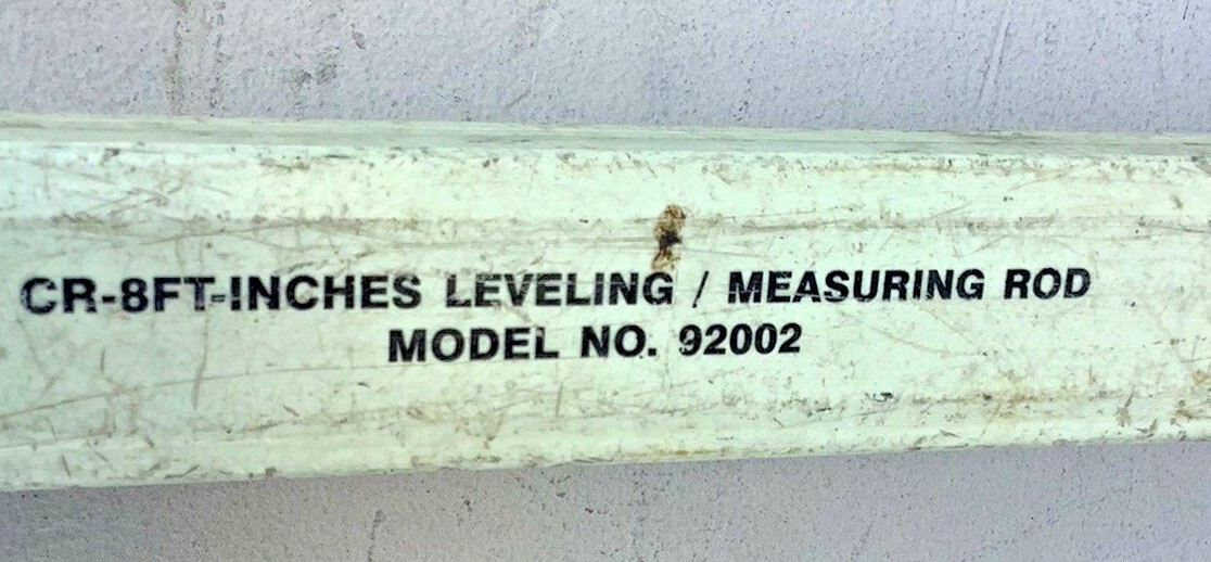 Crain Model 92002 Rectangular Fiberglass 8 Foot Surveying Leveling Rod