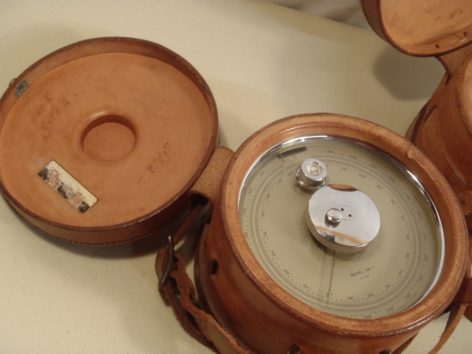 Vintage Surveying Altimeter Lot of 2 Leather Case American Paulin Model SA-1 USA