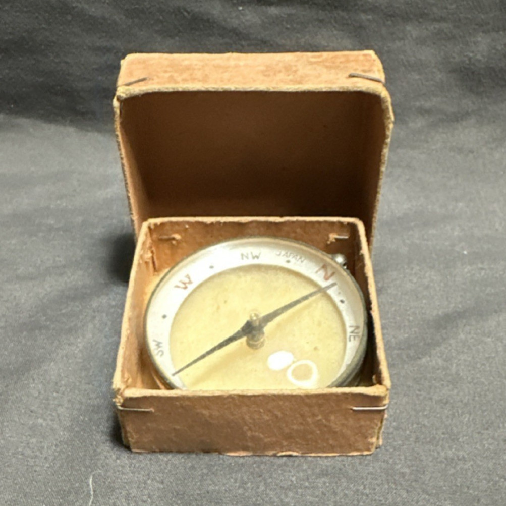 Vintage Japan Survey Compass with Original Box Collectible Surveying Equipment