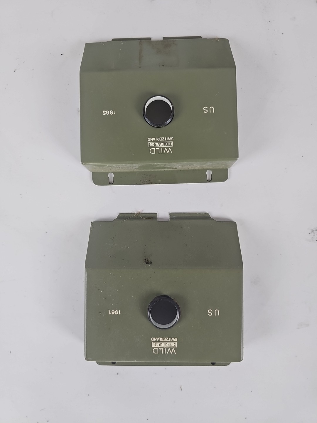 1961 Wild Heerbrugg Surveying Target Set USDA Forest Service Prism Case No Base