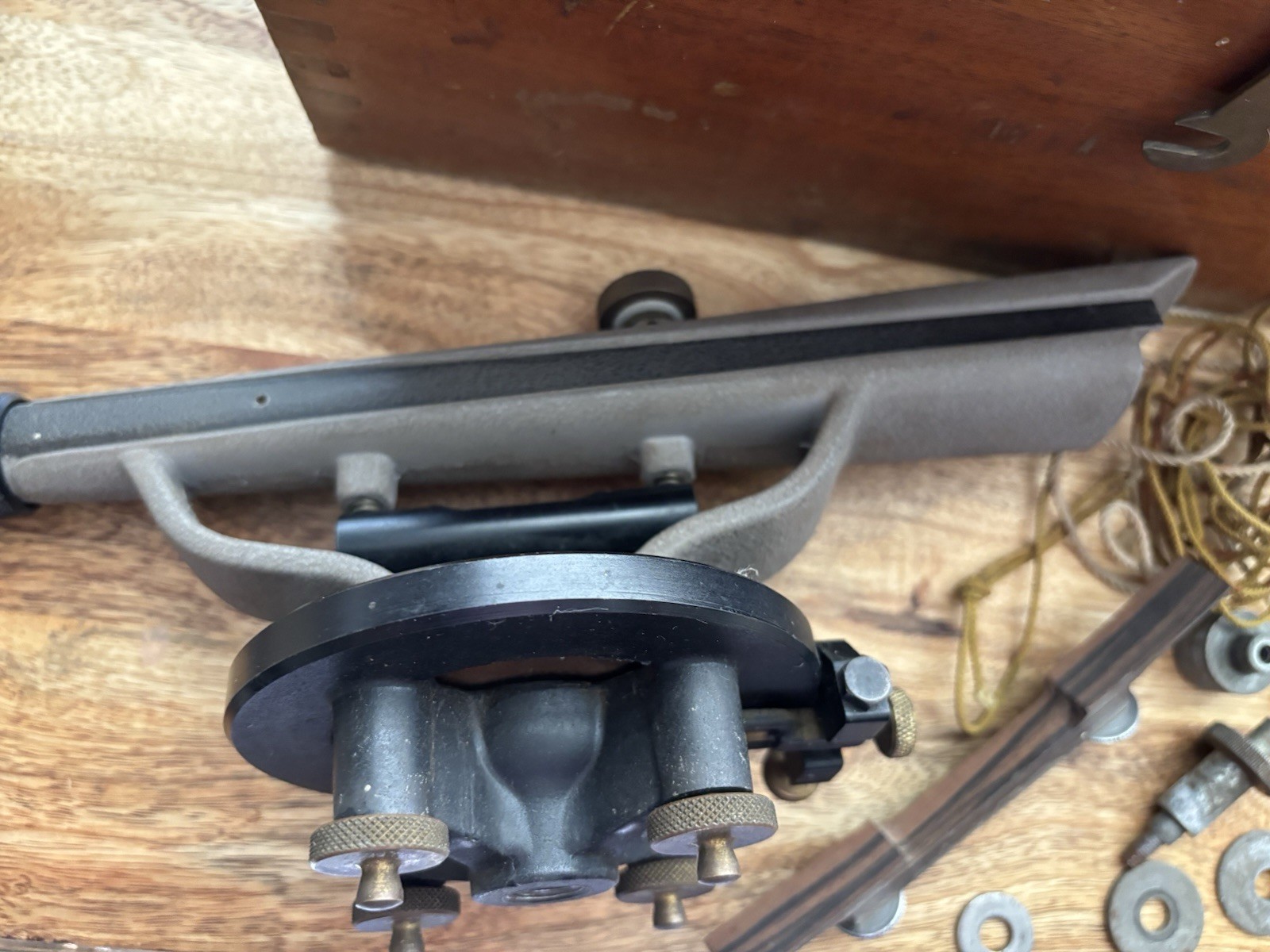 Vintage Survey Equipment Berger 190A Transit Level w/Dovetail Wooden Box r2s3