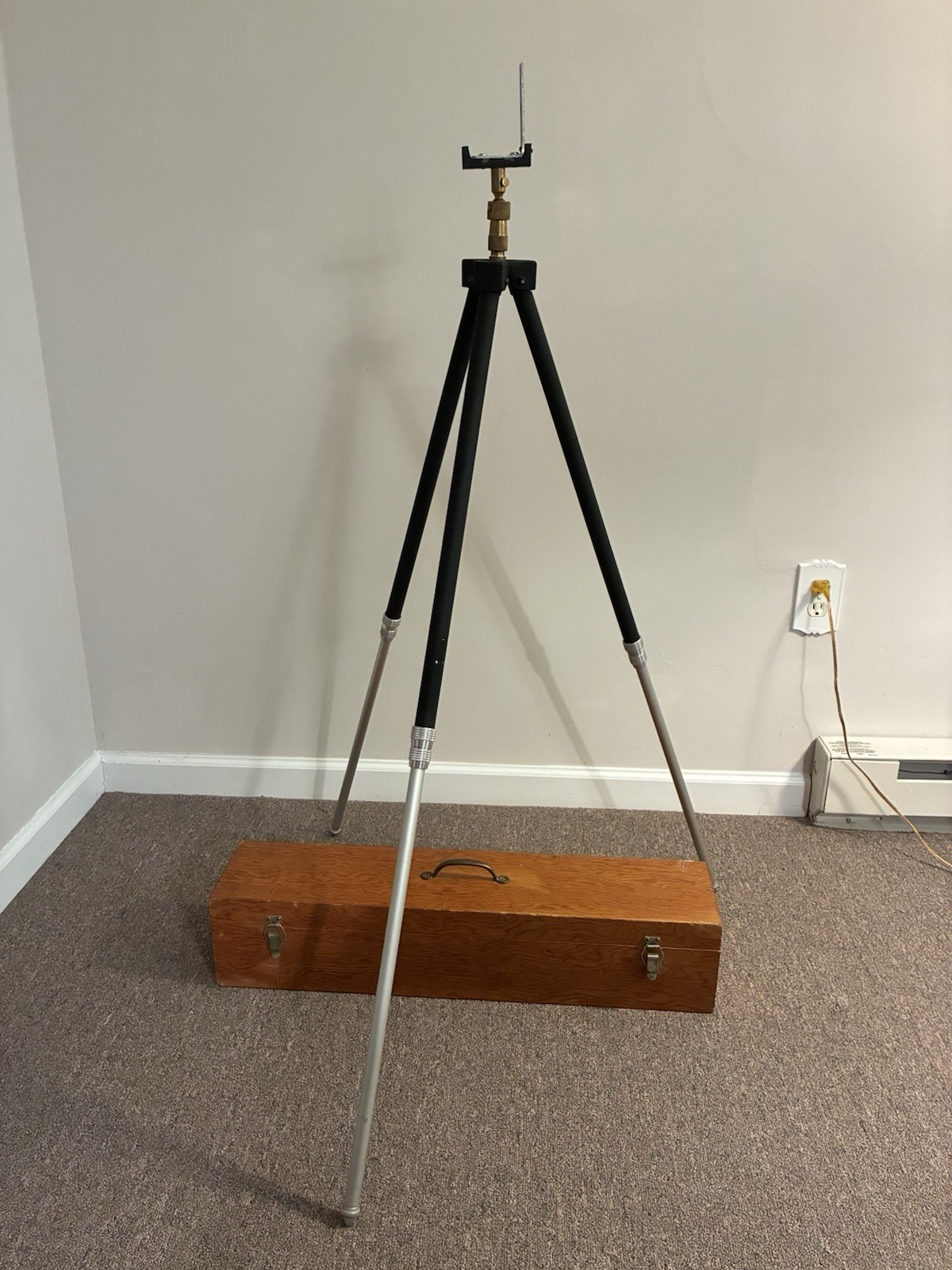 Keuffel & Esser Aluminum Tripod with Wooden Case
