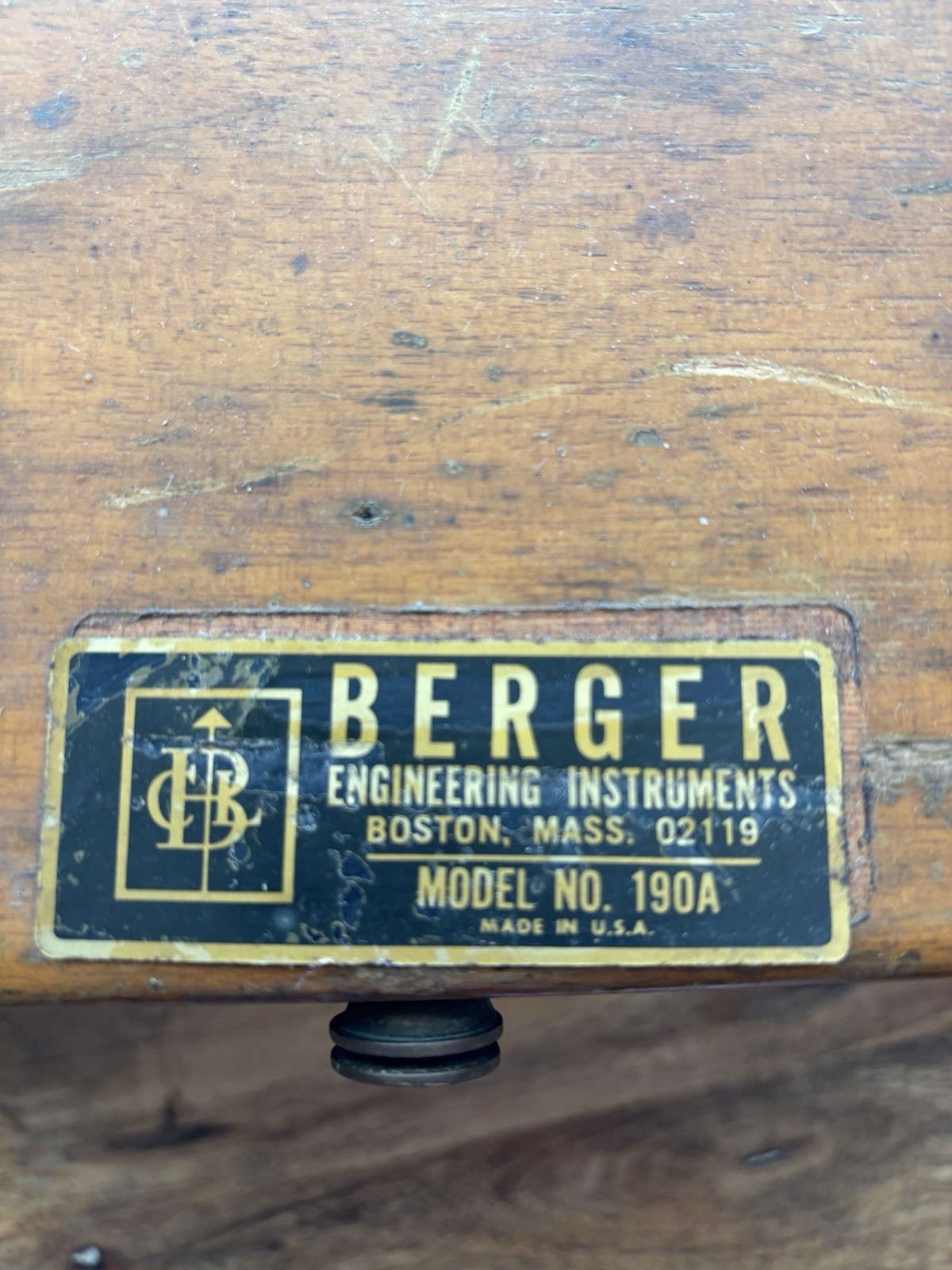 Vintage Survey Equipment Berger 190A Transit Level w/Dovetail Wooden Box r2s3