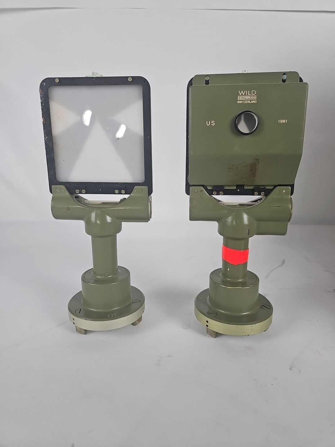 1961 Wild Heerbrugg Surveying Target Set USDA Forest Service Prism Case No Base