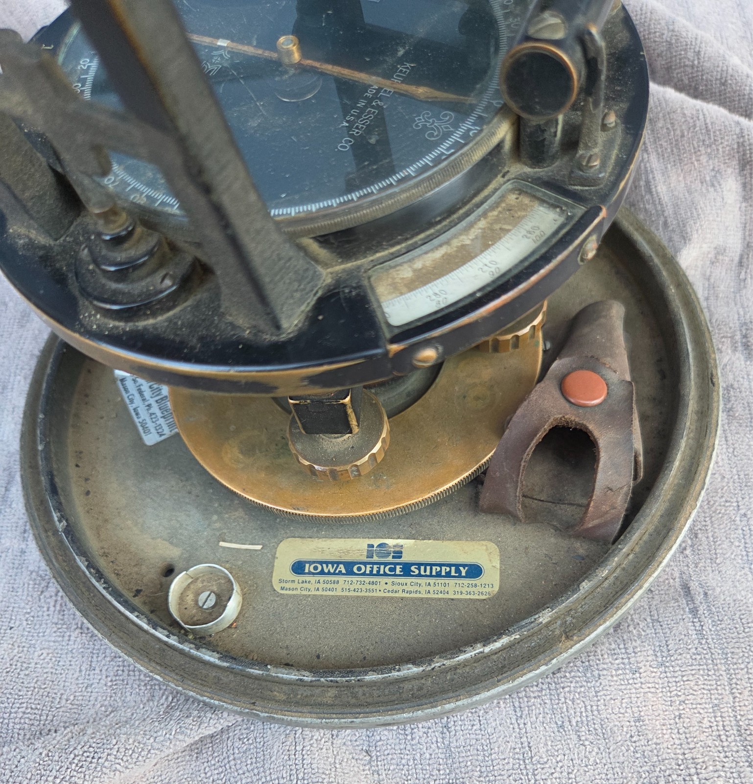 Antique Keuffel & Esser Transit with Rare 15″ Metal “Beehive” Dome Case