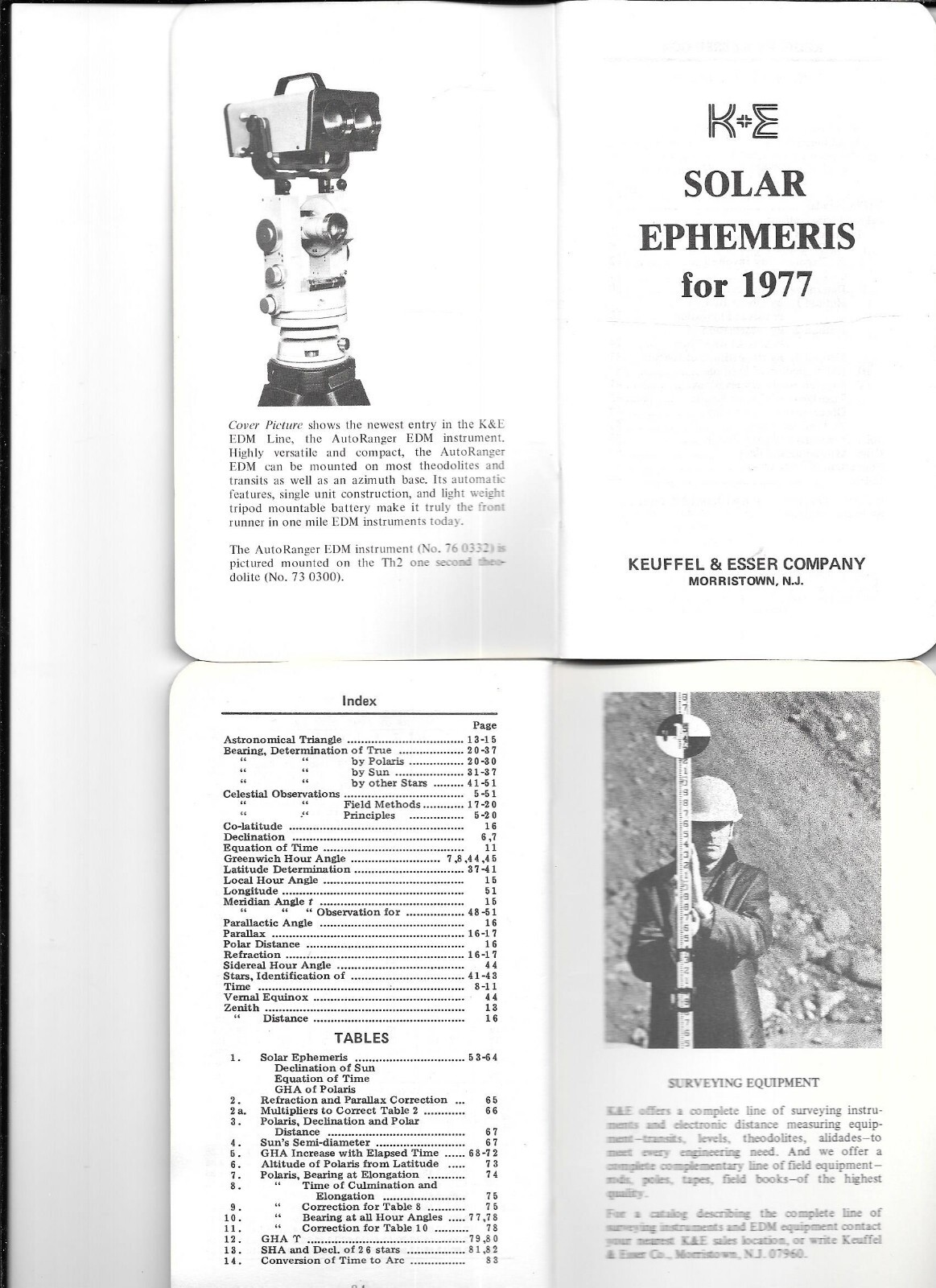 1978 KEUFFEL & ESSER SOLAR EPHEMERIS
