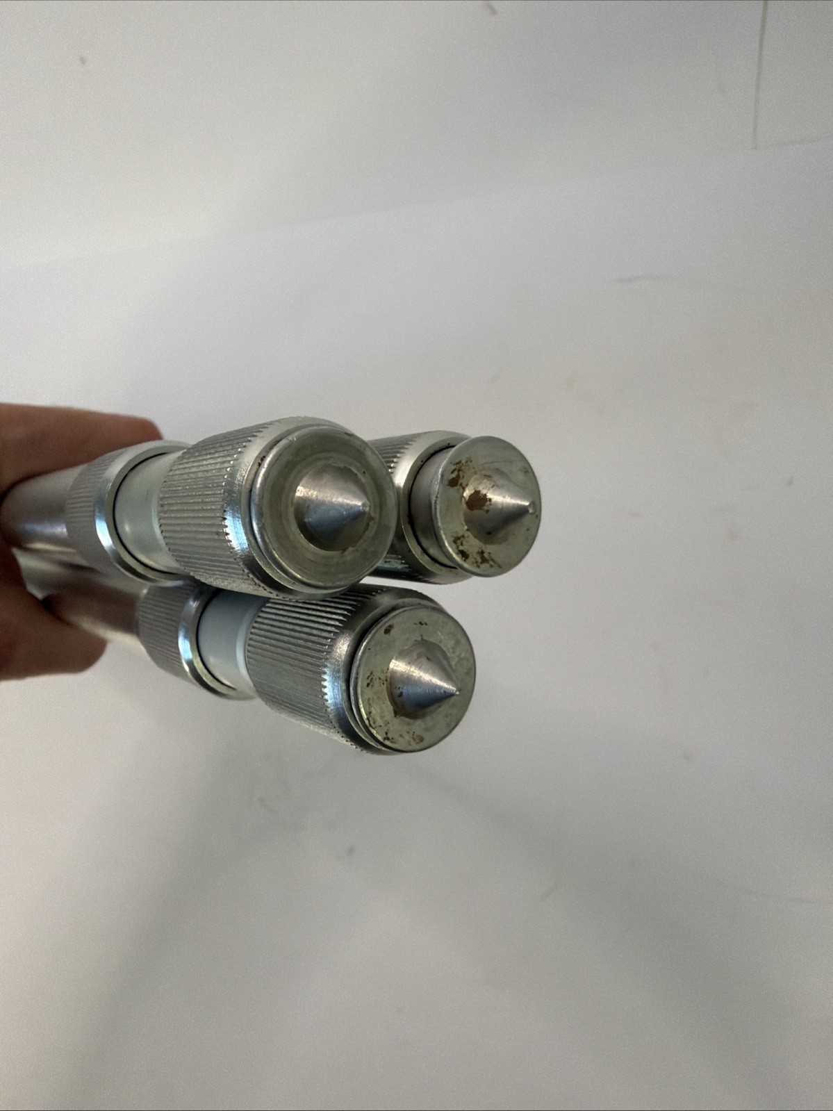 Vintage Non-Magnetic Aluminum Surveyor Compass Tripod Brass Mount Spiked Feet