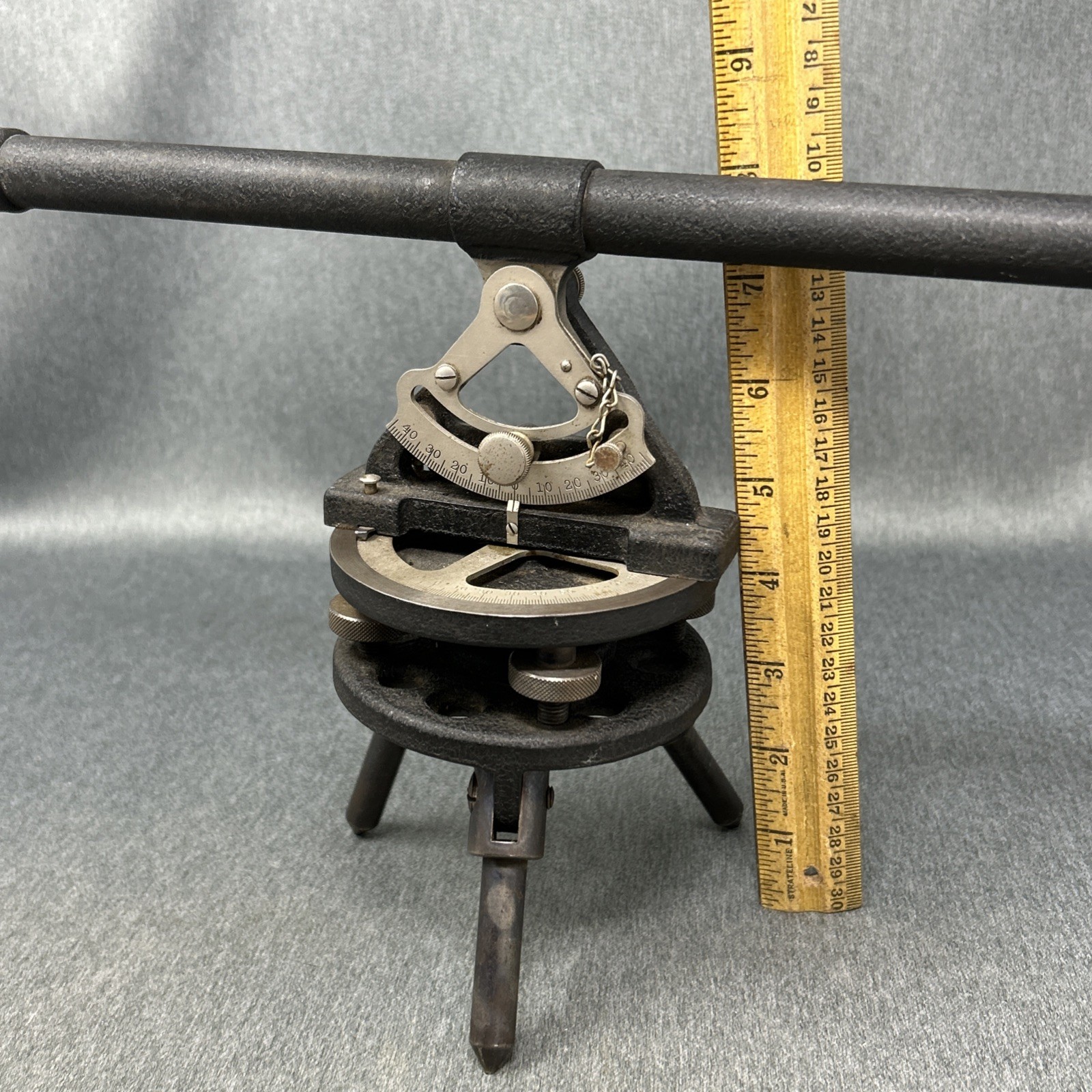 Vintage Starrett Surveying Transit Level Instrument Antique Scope Tripod
