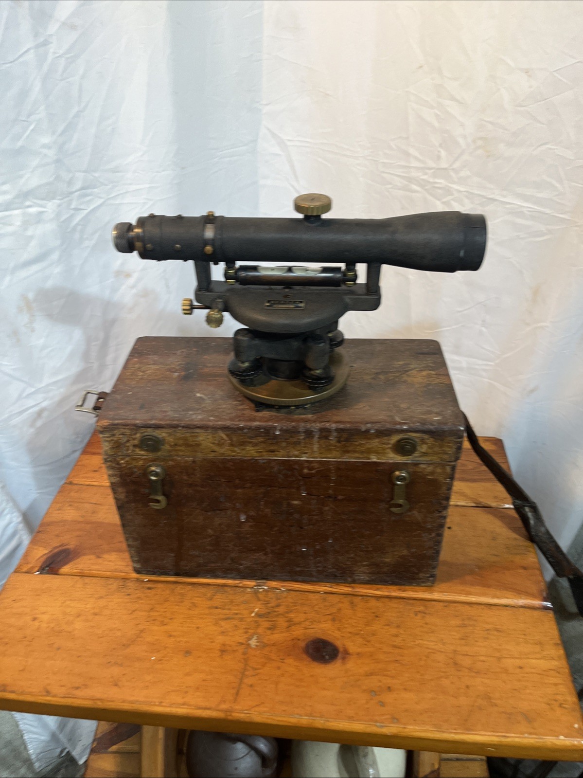 CL Berger & Sons Boston Mass Survey Transit Level #3080 +Original Wood Box Great
