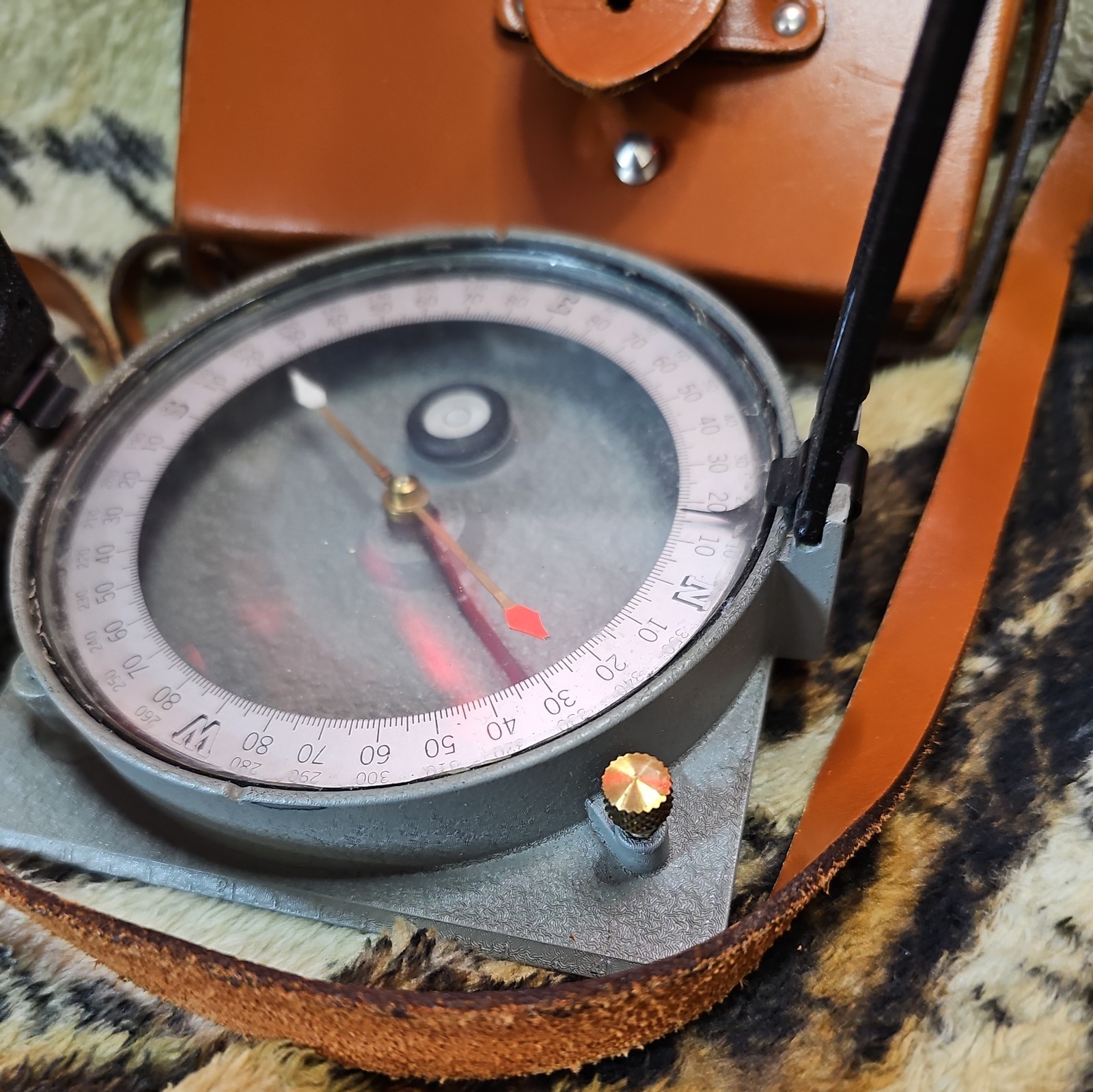 Vintage Antique Surveyors Compass Warren Knight Co Philadelphia PA W/pouch