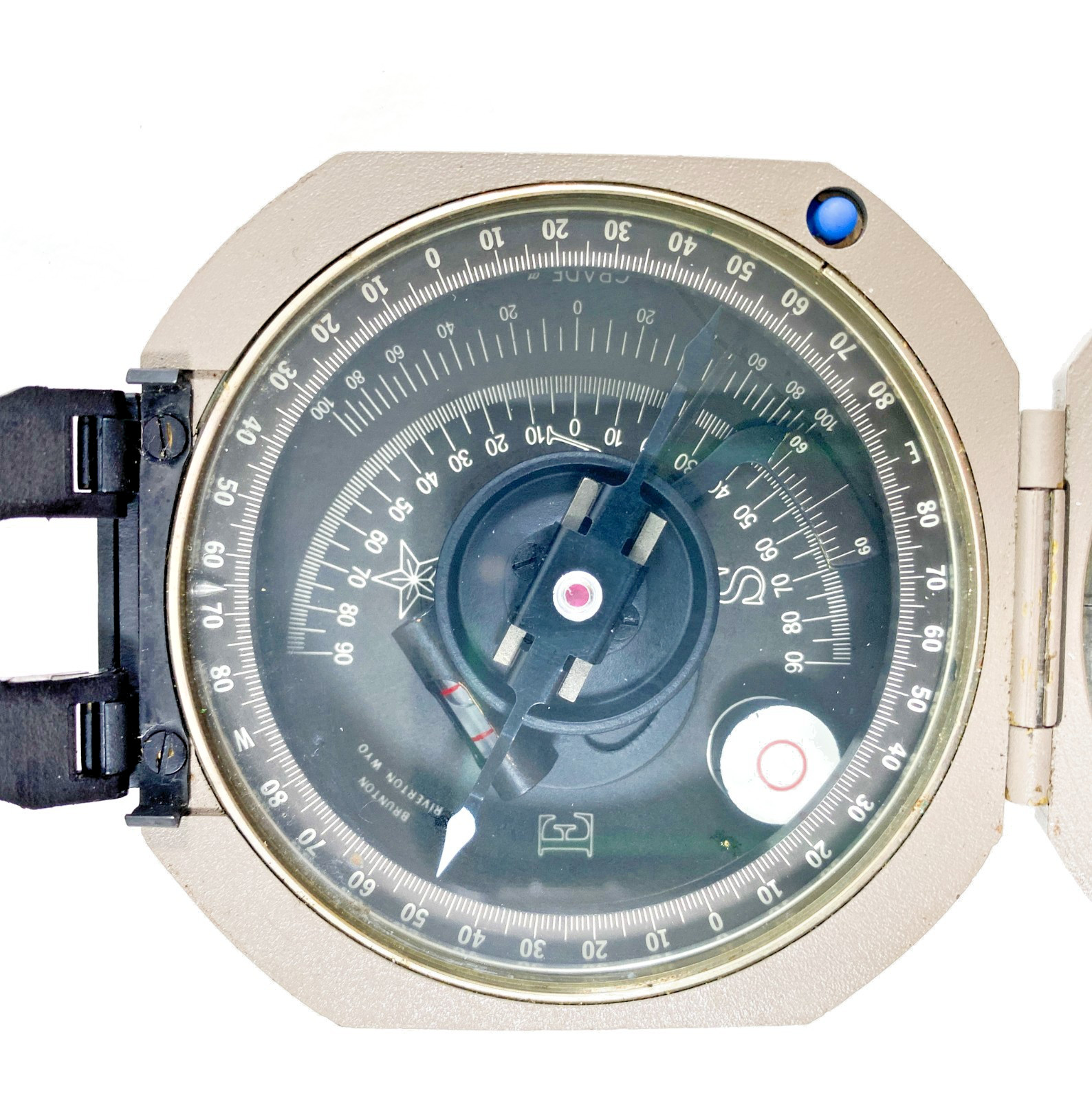 D.W. Bruntons Surveyors Geological Compro Pocket Transit Compass w/ Leather Case