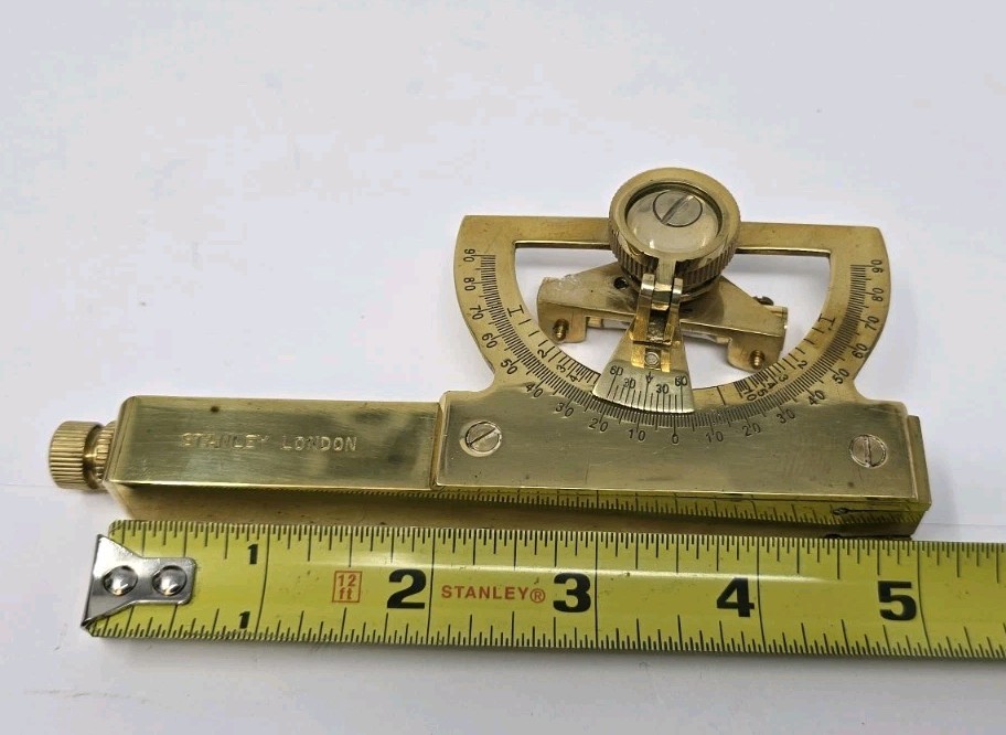 Vintage Stanley London Brass ABNEY LEVEL Clinometer & Survey Nav Instrument