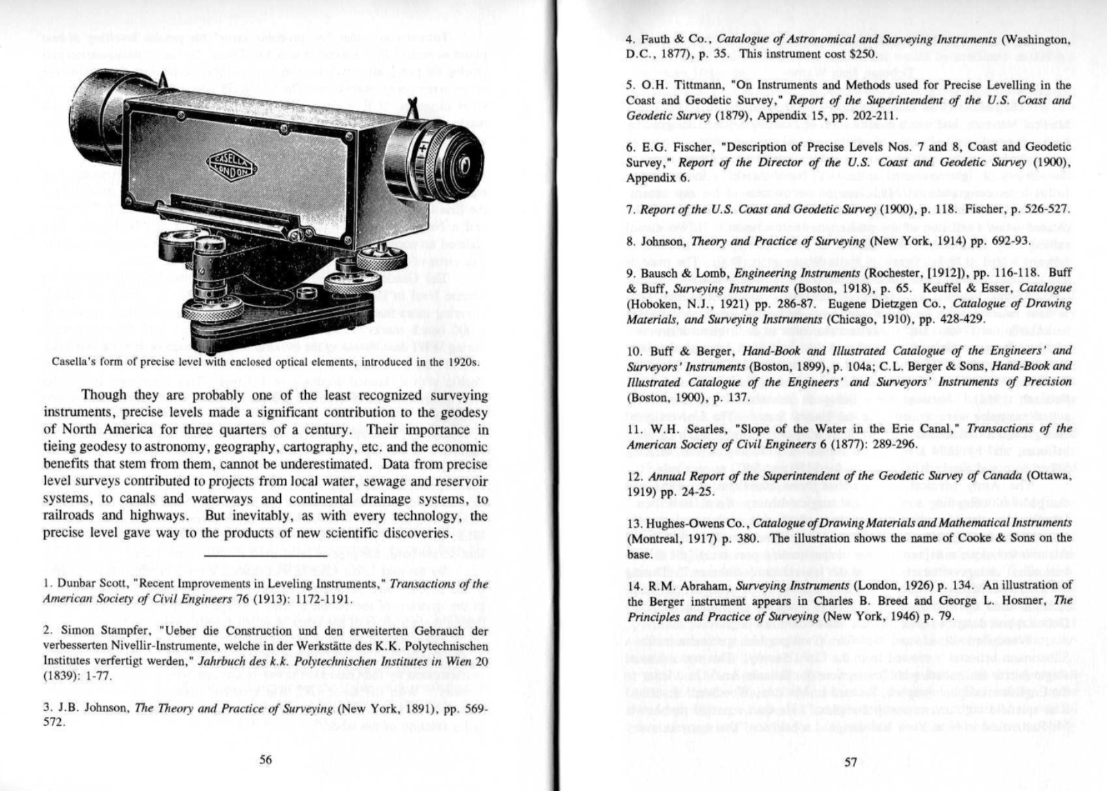 1900s Fauth & Co. Dumpy Level in wood case Surveying Equipment