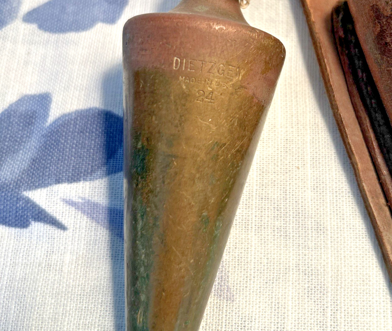Vintage Dietzgen 24 Plumbing Bob for Surveying in Leather Case 1 lb 5 oz