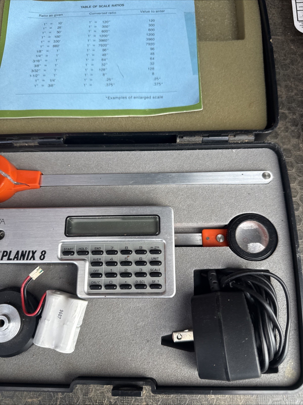Tamaya Lietz Planix 8 Digital Planimeter in Carrying Case w/ Power Adapter Japan