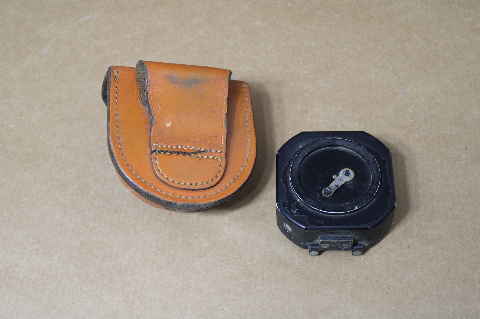 US Civil Engineer Corps Handheld Compass & Leather Case, Keuffel & Esser Co.