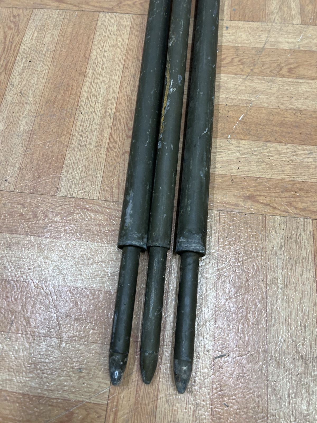 Vintage ALUMINUM TRIPOD metal military transit light stand survey industrial 4′