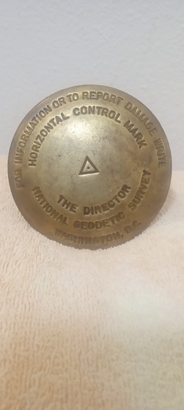 Vintage National Geodetic Survey Horizontal Control Mark Survey Marker