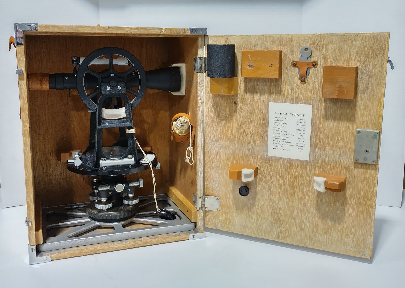 Lietz No. 625 Sokkisha Transit Compass w/Original Box Vintage Late 1960s 53118