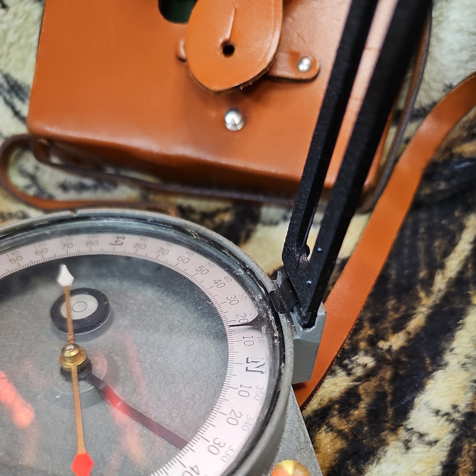 Vintage Antique Surveyors Compass Warren Knight Co Philadelphia PA W/pouch