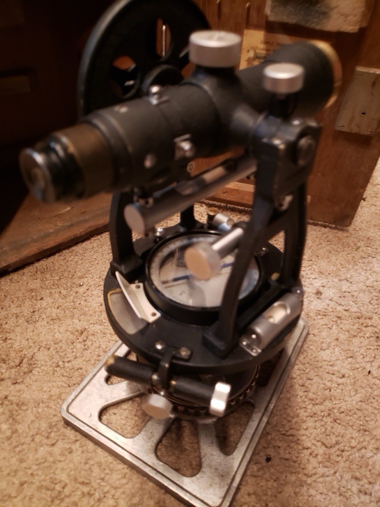 Vintage Lietz Model 115 Simple Transit Type II Surveyor Scope w/wooden Case