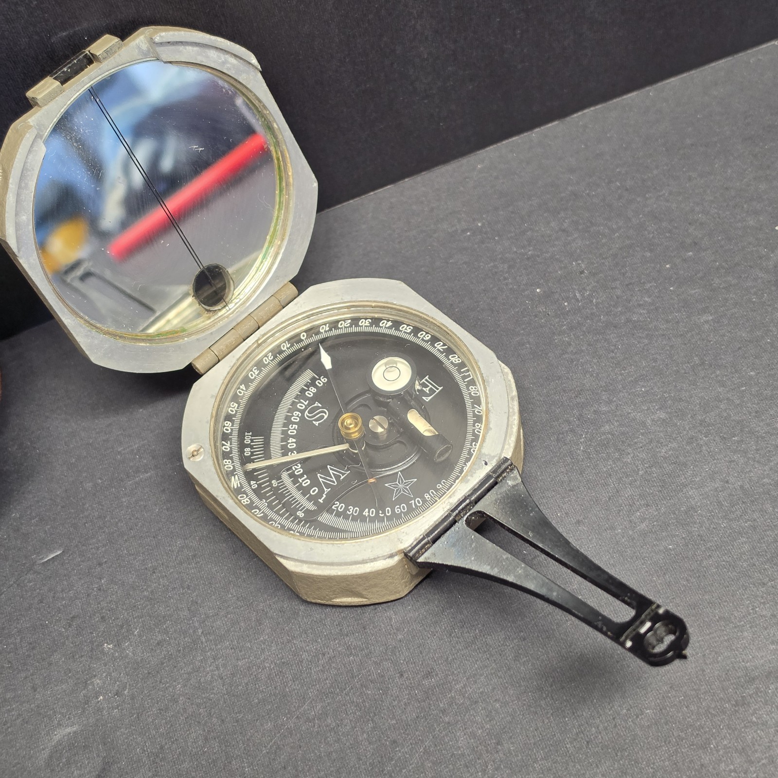 Brunton Pocket Transit Compass Ainsworth Denver Vintage with Leather Case USA
