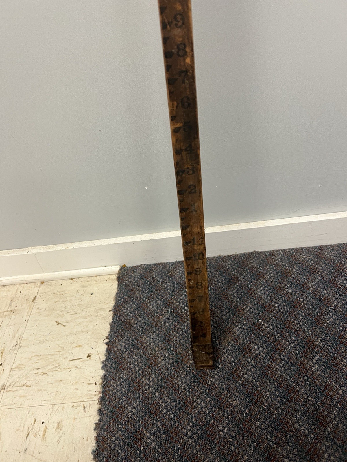 Vintage WOOD MEASURING STICK grade rod rule surveying level story pole Wall Art