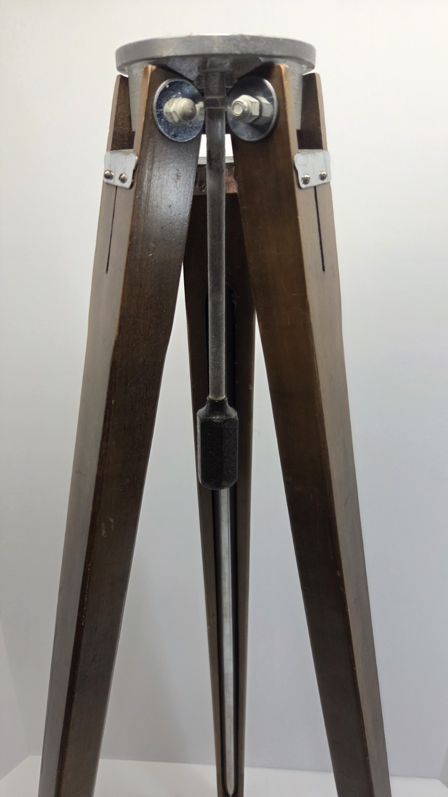 Vintage WOOD TRIPOD 54” rustic decor transit lamp stand survey wooden
