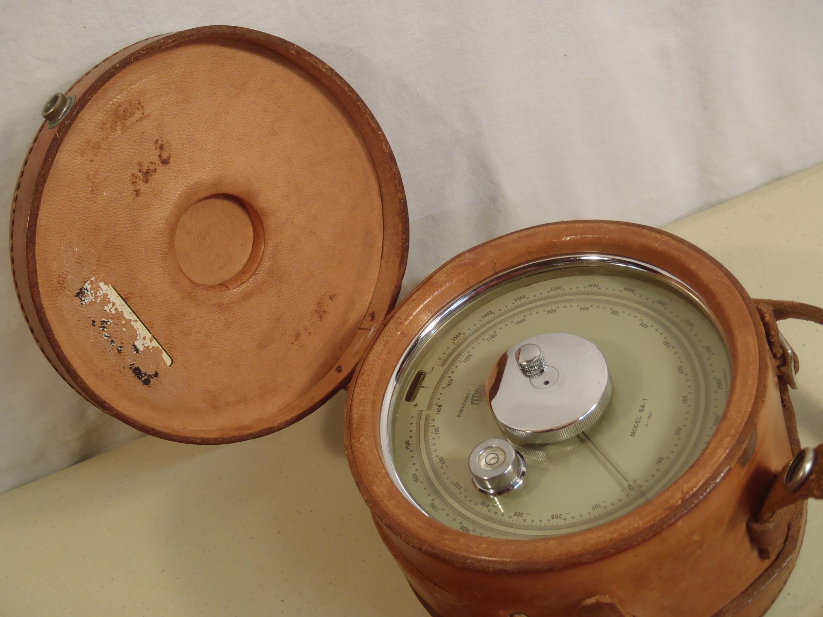 Vintage Surveying Altimeter Lot of 2 Leather Case American Paulin Model SA-1 USA