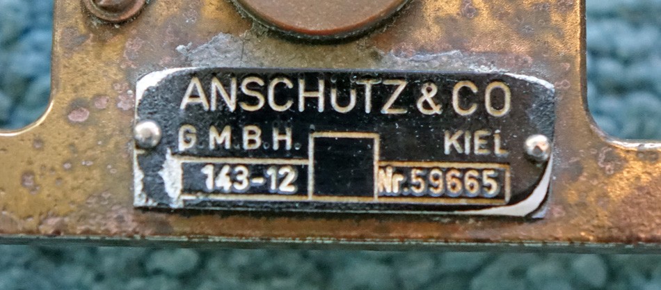 ANTIQUE BRASS ANSCHUTZ & CO KIEL 143-12 MARINE BEARING SIGHT PEILDIOPTER C-1907