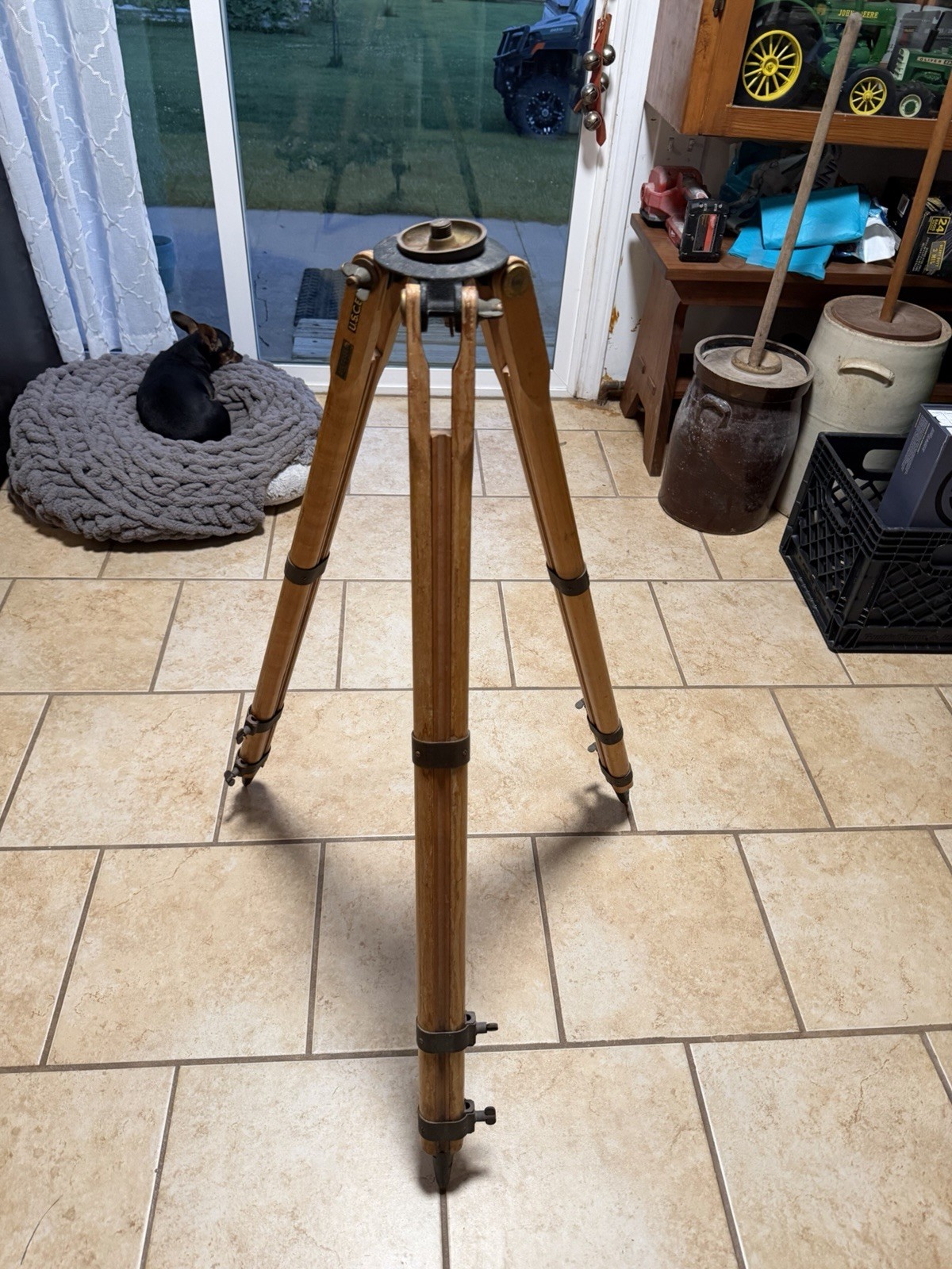 Vintage Dietzgen USCE Military Surveying Tripod Wood Brass