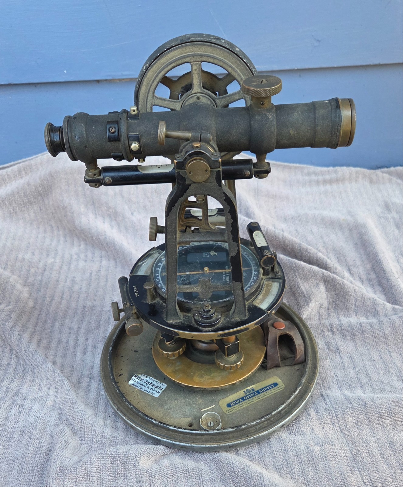 Antique Keuffel & Esser Transit with Rare 15″ Metal “Beehive” Dome Case