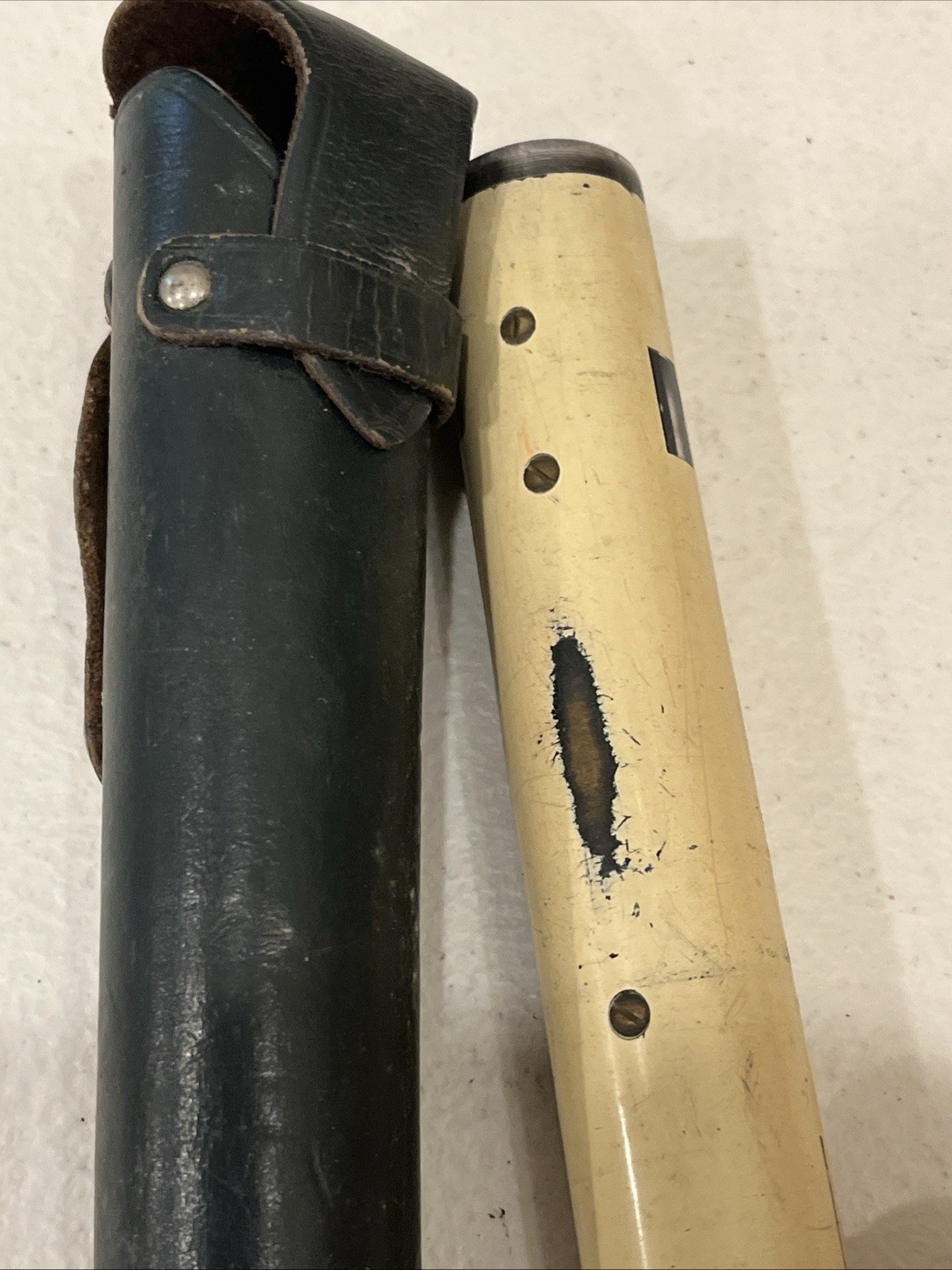Vintage K&E Keuffel & Esser Co. Hand Level Survey Sight Tool with Leather Case