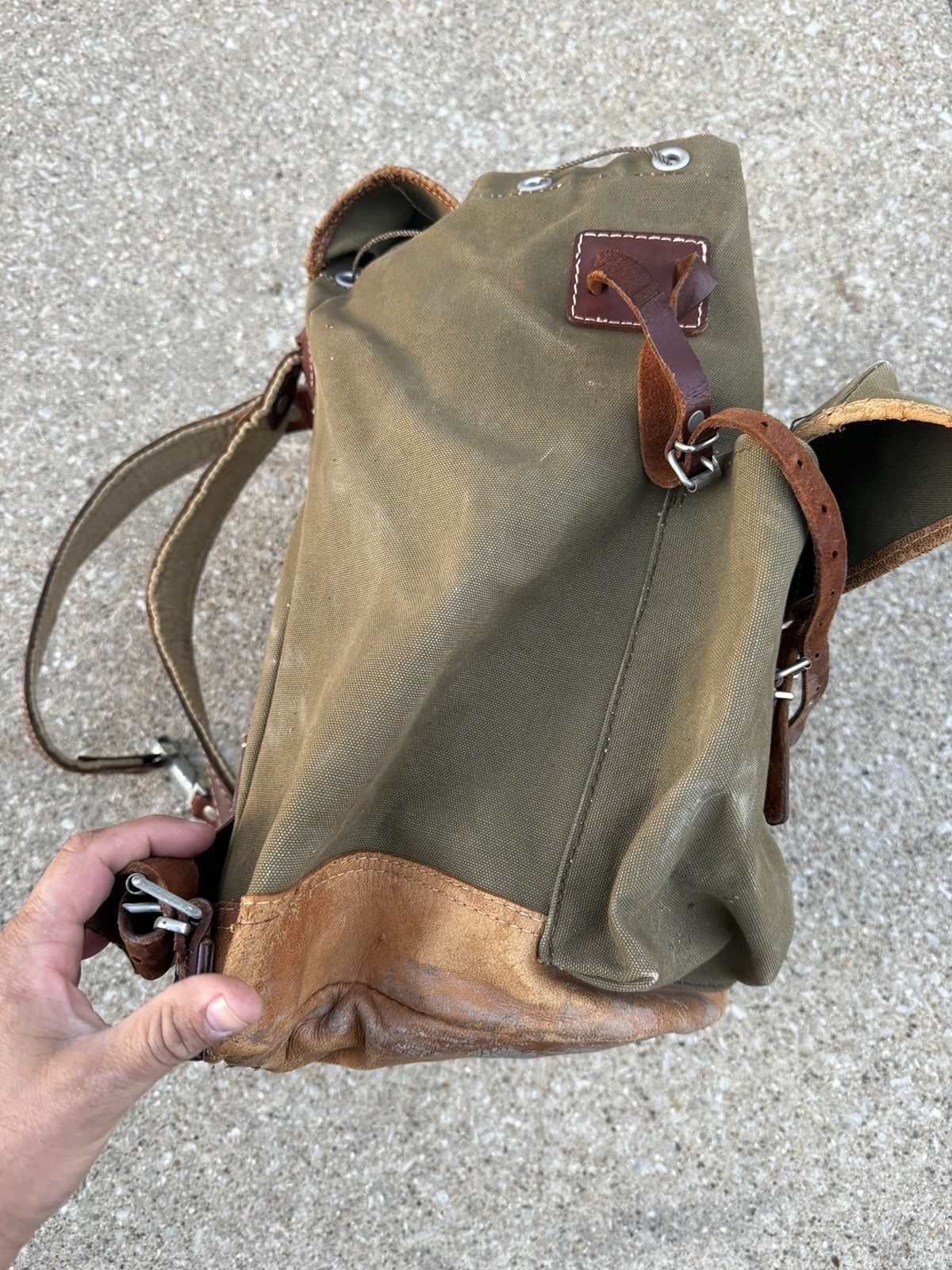 Vintage Wild Heerbrugg Surveying Survey Rucksack Backpack, Canvas & Leather