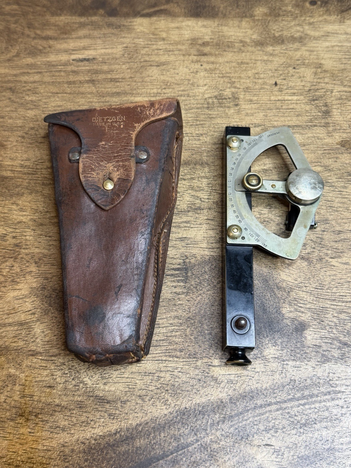 vintage Keuffel & Esser Topographic Abney level Surveyor Tool leather case
