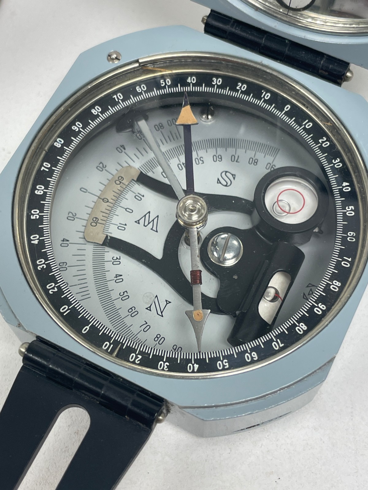 Vintage Pocket Transit Surveyor Compass With Case – Made in Japan