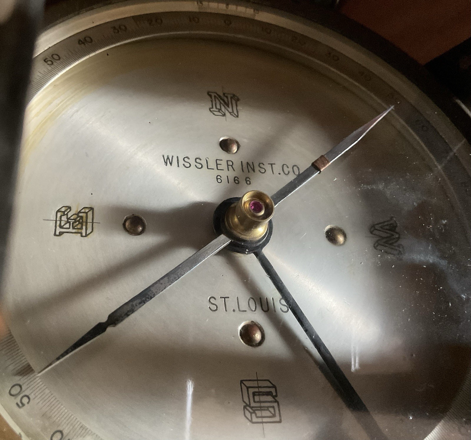 Wissler Instrument Co vintage antique Brass surveyors transit w/box